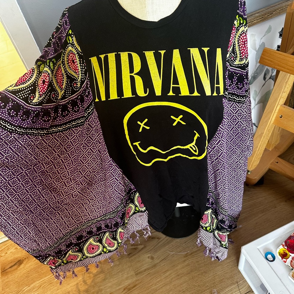 Nirvana Graphic Black and Purple Top